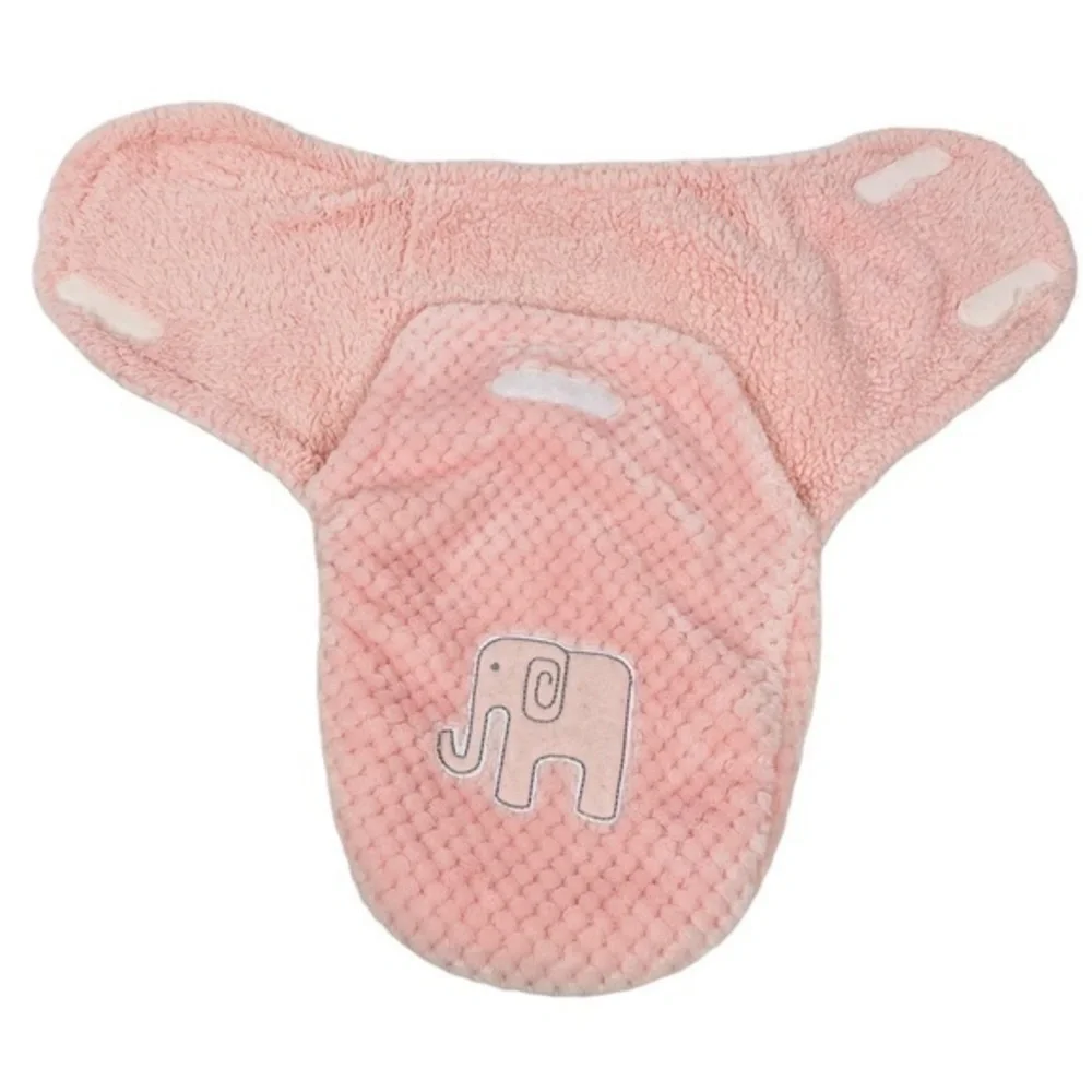 Swaddle Blanket | Pink Elephant | Soft 100% Polyester
